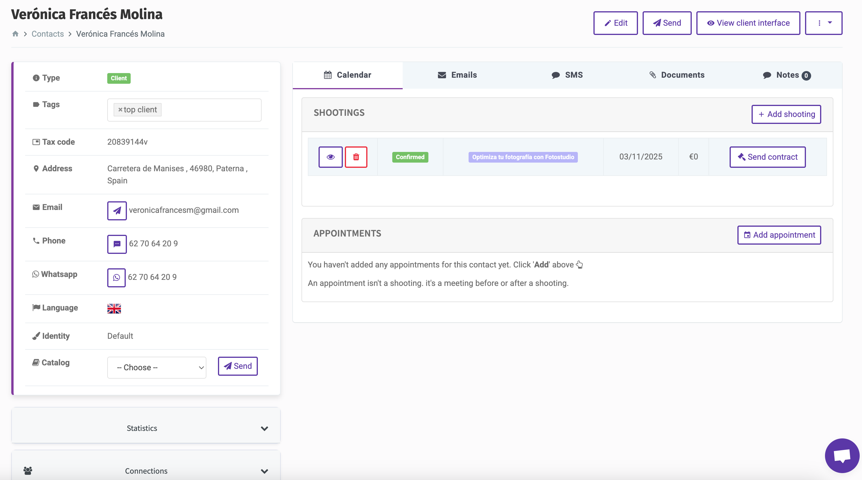 Fotostudio interface